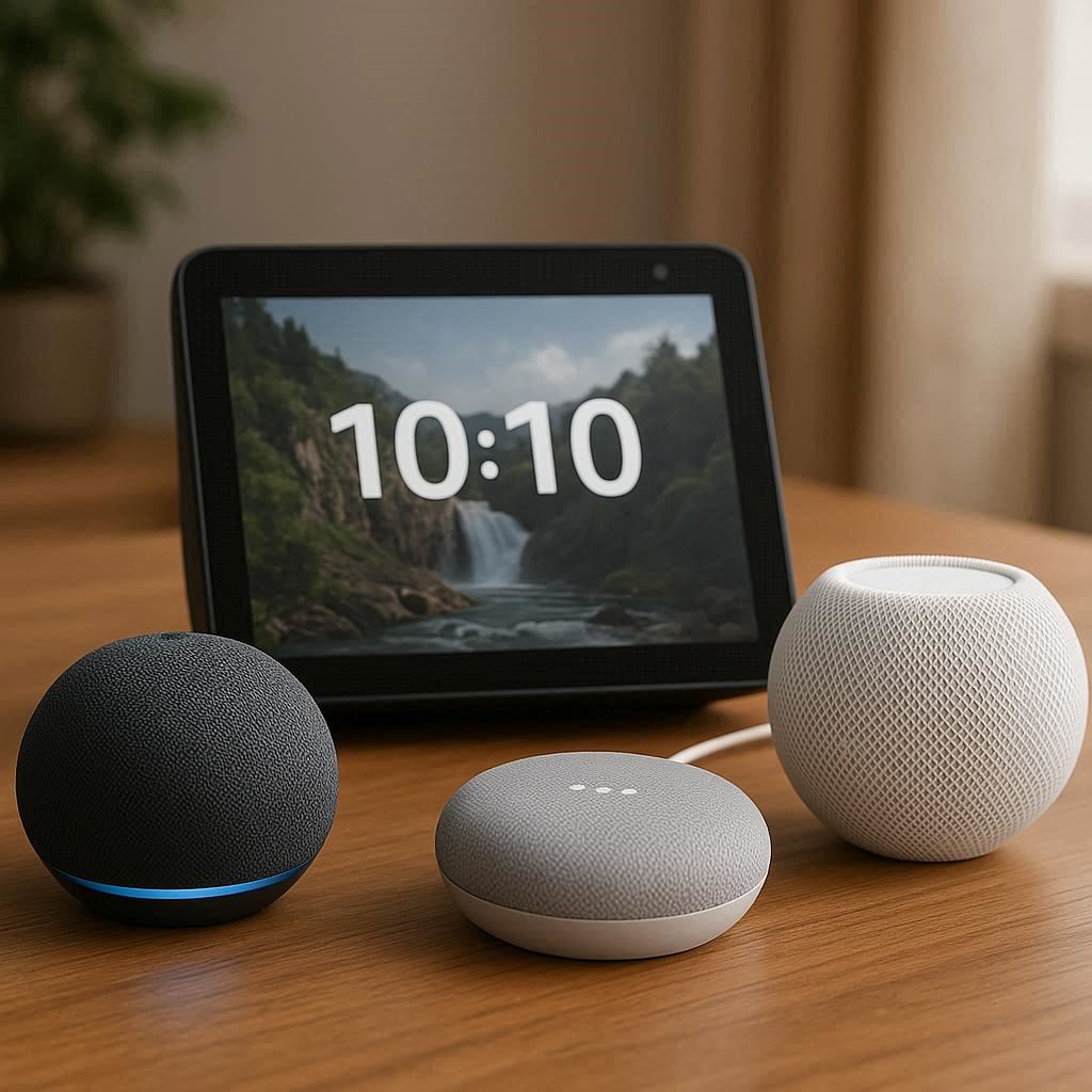 Ecko dot 5ª geração Alexa Ecko Show 8, Google Nest Mini e Apple HomePod Mini