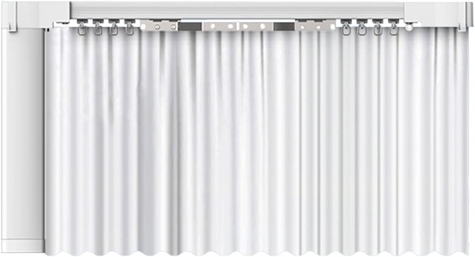 Sistema inteligente de cortinas WiFi, motor de cortina elétrica de trilho de alumínio ajustável com controle remoto, compatível com Alexa e Google Assistant