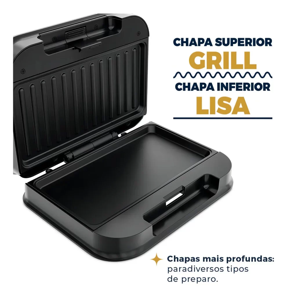 Sanduicheira e Grill britânia BGR25B 2 em 1 750w 