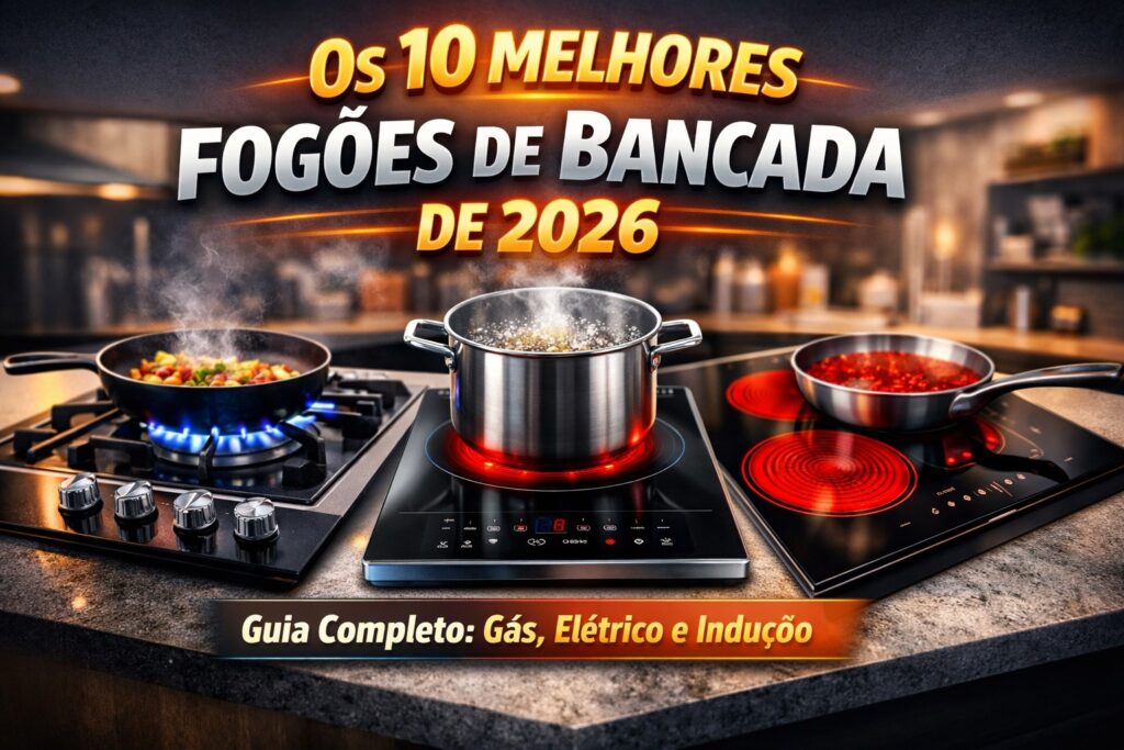 Os 10 Melhores Fogões de Bancada Cooktops de 2026: Guia Completo para Escolher entre Gás, Elétrico e Indução